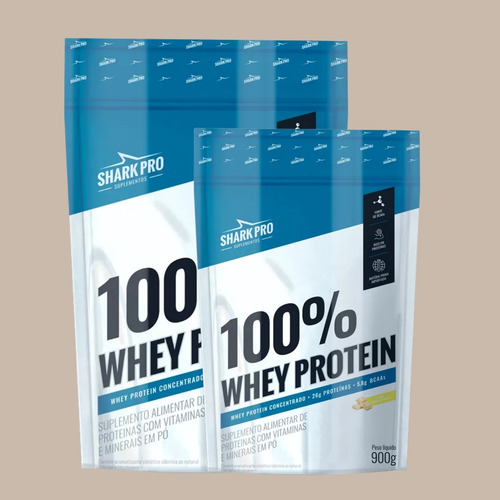 100% Whey Protein Conc Refil 900g Grow Soldiers - Shark Pro Sabor Chocolate Branco