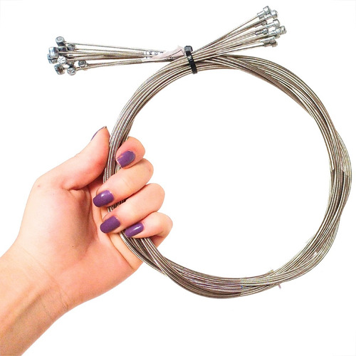 10 Cabos De Freio Inox 1.5 X 2100mm Para Speed Sti 19 Fios