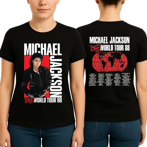 【希少・Michael Jackson】BAD Tour88 Tシャツ80’s Camisa Michael Jackson Bad Tour 88 Unissex Retrô Vintage