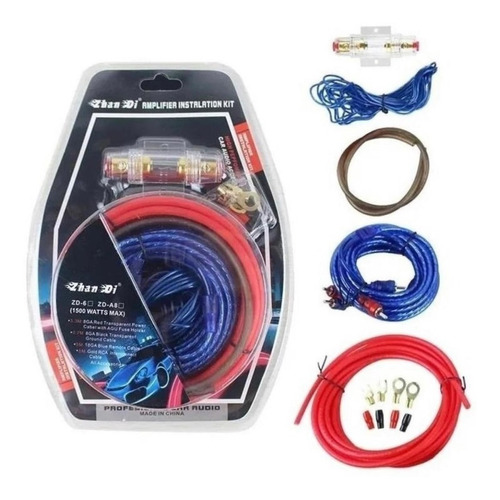 Kit Cables Para Amplificador Subwoofer 1500w Auto