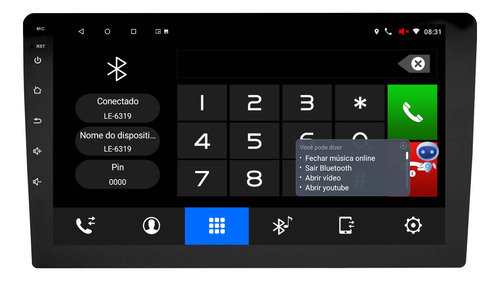 Multimidia Universal Slim 9p Carplay Android 14 2gb 32gb Voz