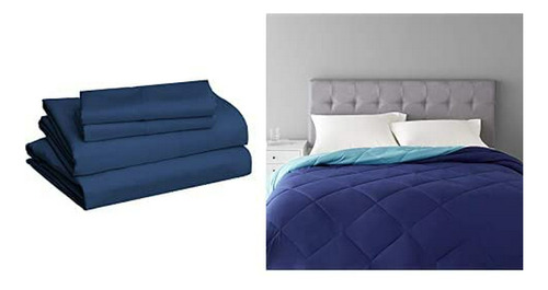 Set De Cama Azul Marino (full/queen)