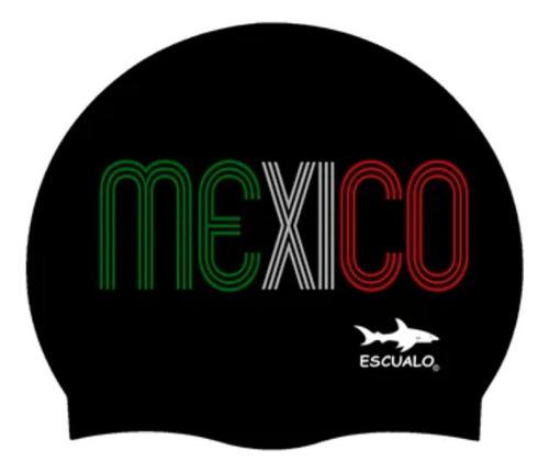 Gorra Para Natacion Escualo Adultos Unisex Con Estampado Color Negro Diseño De La Tela Mexico Tricolor Talla Unitalla