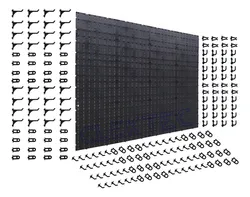 Comprar Super Painel P/ Ferramentas Em Plástico Preto C/ 192 Ganchos no Mercado Livre