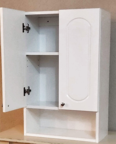 Imagen 3 de 10 de Alacena 2 Ptas 45 Cm Melamina Estante Blanco Laqueado Mueble