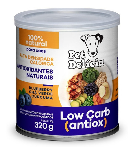 Ração Úmida Pet Delícia P. Cães Low Carb Antiox 0%trans 320g