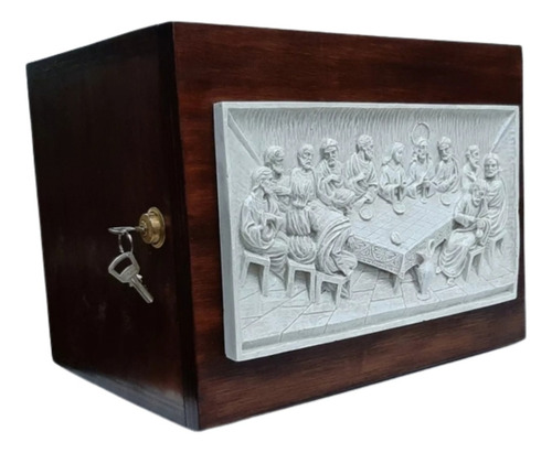Sagrario De Madera - 36 Cm - Con Aplique De La Última Cena