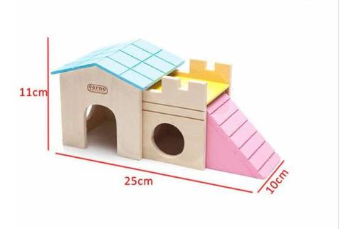 Casa De Madera Para Hamster Y Topitos Con Rampa Importada