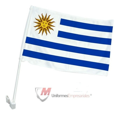 Bandera De Uruguay De 45x30 Cm Para Auto Minimo 25 Unidades