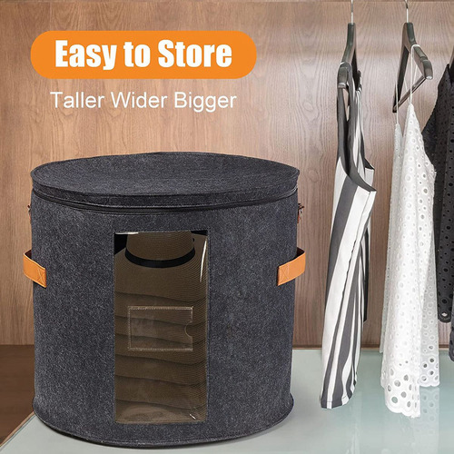 Caja Redonda Para Guardar Sombreros, Plegable, Con Tapa Para