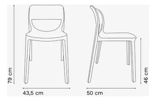 Silla de comedor Rossi Rossi Smile, estructura color blanco, 4 unidades