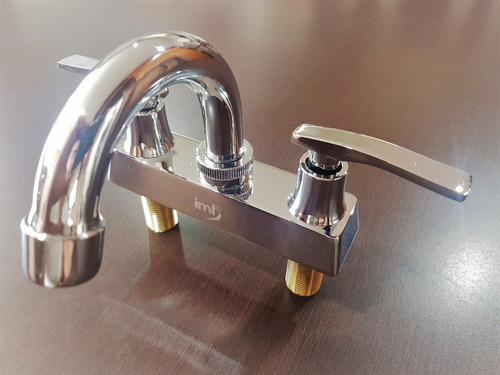Mezcladora Para Lavabo Con Manerales De Palanca Zinc Cromado