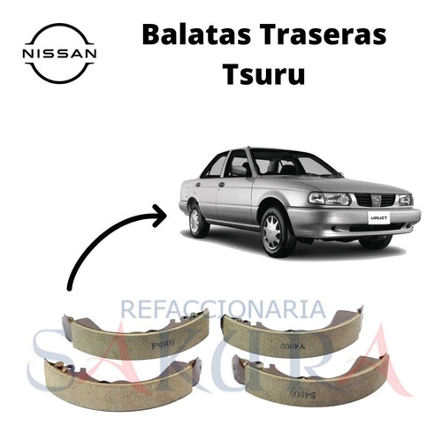 Kit Balatas Tras De Tambor Tsuru 1997 Original Nissan