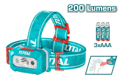 Linterna Frontal 200 Lumenes Total 3w Sensor Movimiento Led