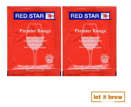 2 Unidades De Levedura Red Star Premier Rouge  - Promoção