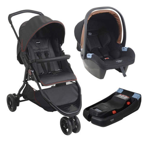 Carrinho De Bebê Cr3 Gray Red Bebê Conforto Materna E Base