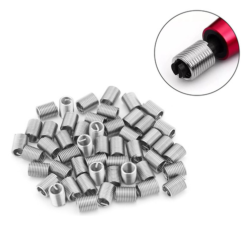 50 Insertos De Rosca Tornillo Alambre En Espiral M6x1,0x2,5d