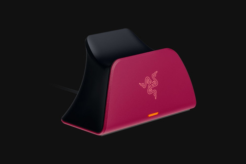 Imagen 8 de 9 de Cargador Gamer Razer Ps5 Quick Charge Control Usb Rojo Curvo