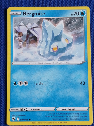 Bergmite Basic Pokémon No.712 047/189  Nintendo 2022