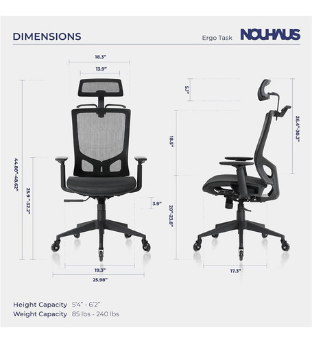 Silla Oficina Ergonómica Con Apoyo Lumbar Brazos Ajustables