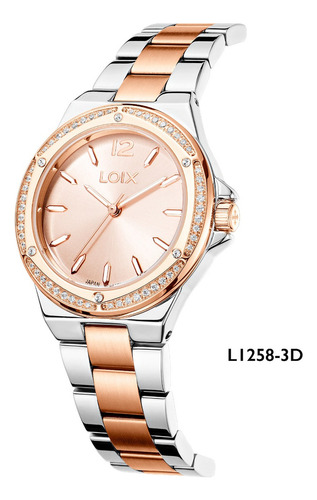 Reloj Mujer Loix® L1258-3 Plateado Con Oro Rosa