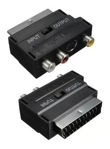 Convertidor de euroconector a , caja adaptadora de euroconector Audio  Adaptador de euroconector 1080p Compatible / NTSC shamjiam Convertidor  SCART a HDMI