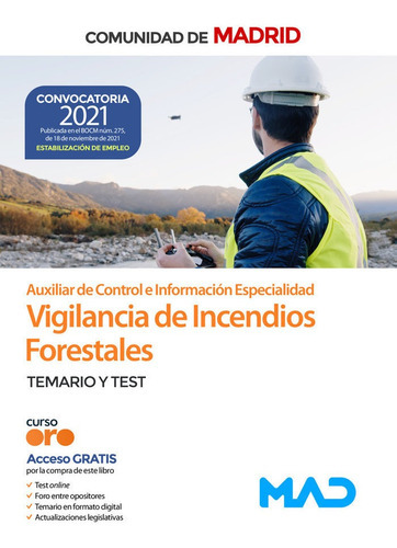 AUXILIAR CONTROL E INFORMACION ESPECIALIDAD DE VIGILAN, de CERVERA SANCHEZ, ANA MARIA. Editorial MAD, tapa blanda en español