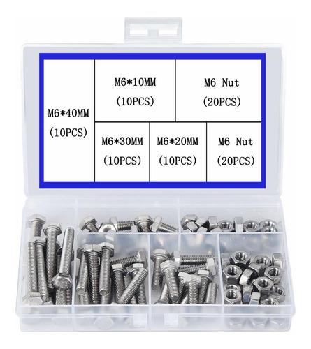 Juego Perno Tuerca Terior Hexagonal Mecanico Acero 304