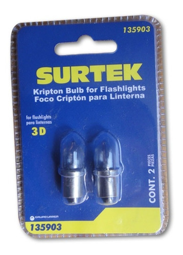 Foco De Kriptón Para Linterna De 3 Pilas D 2 Pzas 135903 Hm4