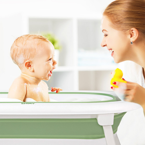 Tina De Baño Para Bebe Plegable Con Termometro Integrado