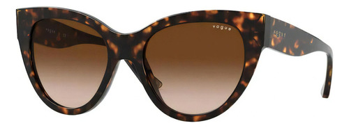 Gafas de sol Vogue VO5339S VO5339S W65613 52 52, diseño Gatinho con marco color havana, lente marrón degradado de polímero estándar, varilla havana