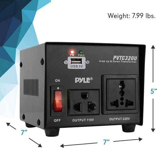 Convertidor De Voltaje Pyle, 110v A 220v / 220v A 110v, 500w