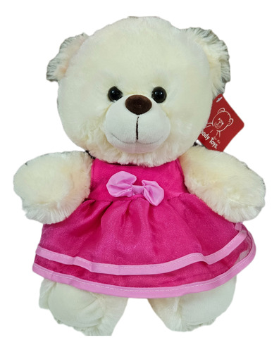 Oso De Peluche Woody Toys Vestido Rosa 35cm