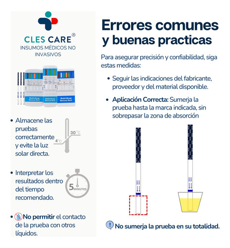 Prueba De Embarazo (hcg) En Tira Cles Care®, Caja Con 100 Piezas/pruebas