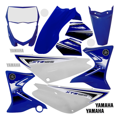 Kit Carenagem Yamaha 125 Xtz Azul 2012/2013 Adesivada