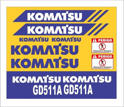 Kit Emblema Adesivo Compatível Motoniveladora Komatsu Gd511a