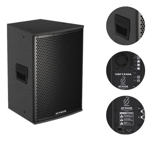 Caixa Amplificada Attack Vrf-1230a Igreja Shows Eventos Cor Preto