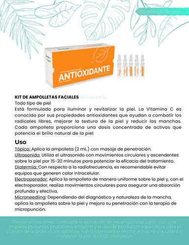 Kit Ampolletas Faciales Antioxidantes 2ml C/u Todo Tipo De Piel Día/noche