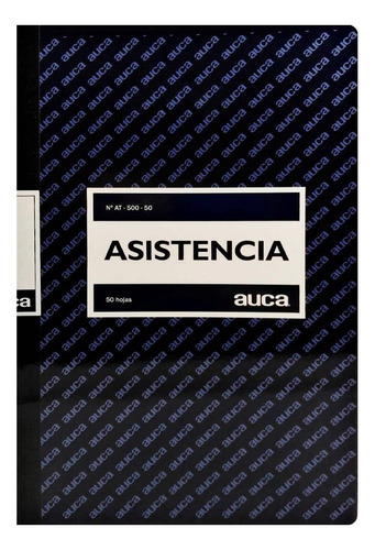 Libro De Asistencia 50 Hojas Marca Auca Color Azul