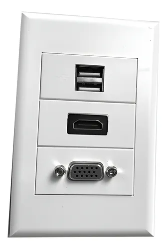 comprar Placa A Muro 1 Puerto Hdtv, 1 Vga, 2 Puertos Usb 2.1v Carga