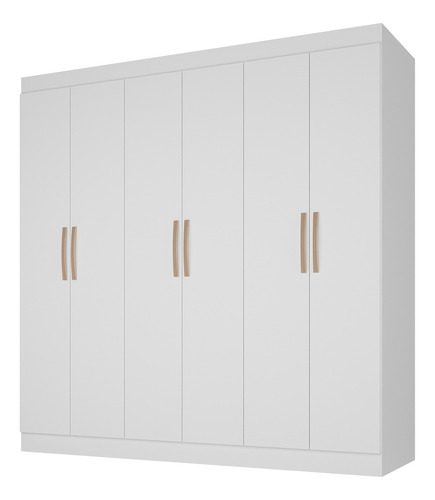 Guarda-roupa 6 Portas 2 Gavetas Alba Multimóveis Vcr4146 Cor Branco