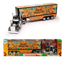 Comprar Kenworth W900 Caja Seca Trailer Dia De Muertos New Ray 1\u002F32