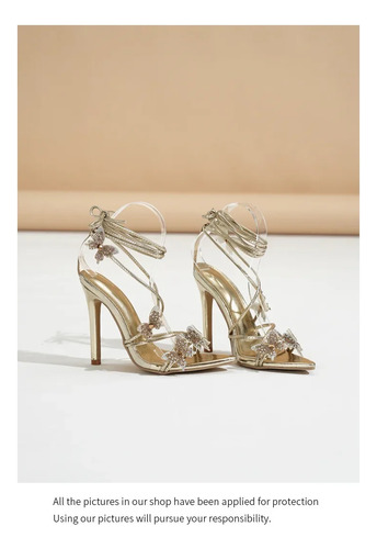 Sandalias De Tacón Alto Con Tiras De Verano Para Mujer