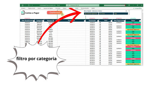 Sistema Excel Contas A Pagar/receber- Com Alerta Vencimento