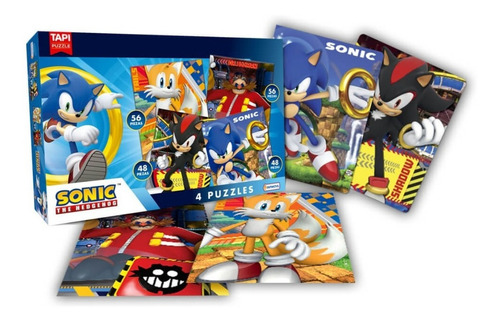 Puzzle Rompecabezas Sonic The Hedgehog X4 56/48 Pzs Premium
