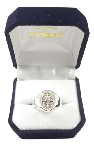 Anillo Abogada Plata Y Logo En Oro