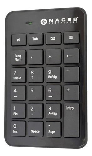 Teclado Numérico, Negro Naceb Technology Na-0104