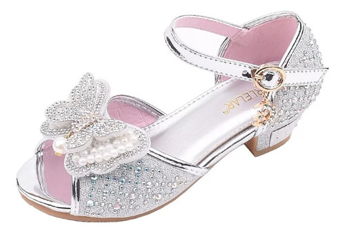 Niñas Arco Tacones Altos Sandalias Zapatos De Princesa