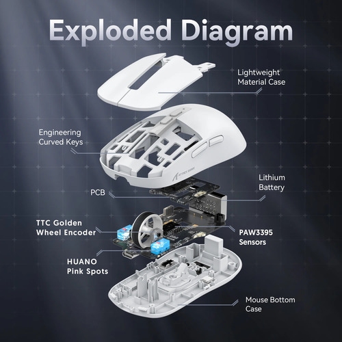Ratón Bluetooth Attack Shark X6 Paw3395, Conexión Trimodo