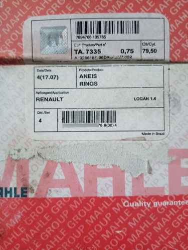 Anillos Renault 16v 0.75 Ta. 7335 Fino Grueso 79.5mm Cilindr